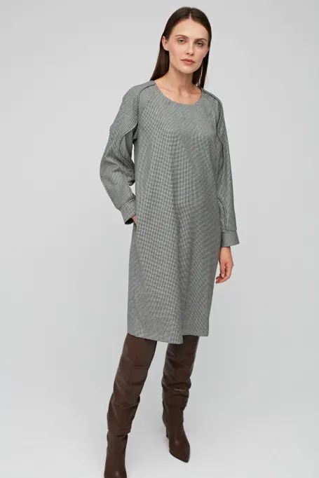 Wollkleid schwarz-weiß