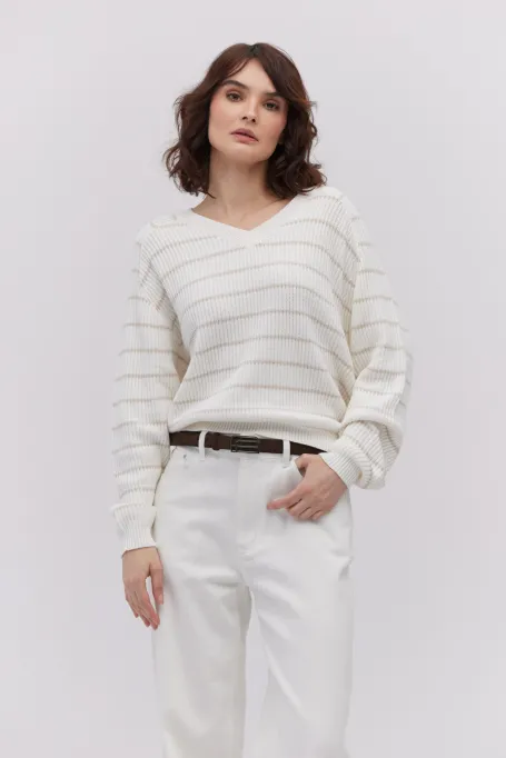 Pullover mit Seide gestreift