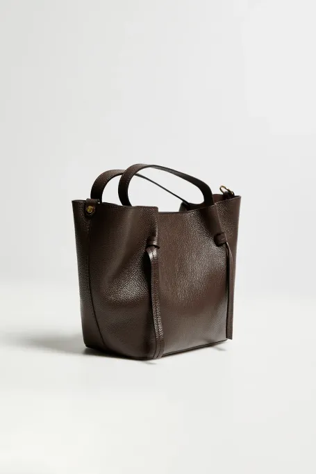 Braune Shopper-Ledertasche